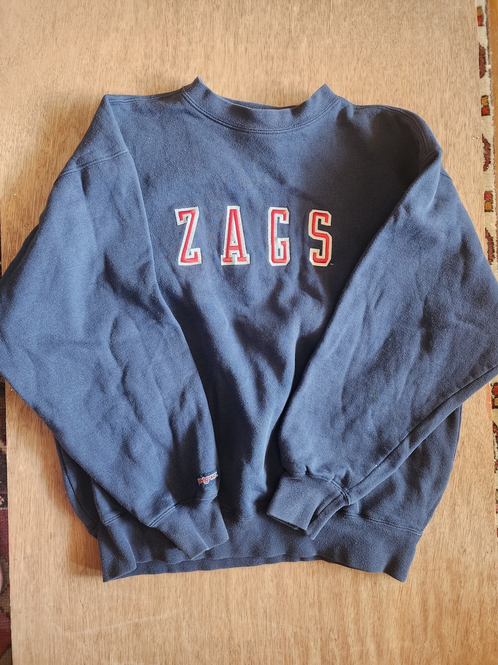 Vintage Gonzaga University Zags Crewneck Sweatshirt Navy Blue Embroidered M